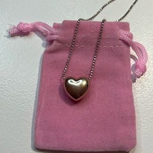 925 Sterling silver rose gold heart on a silver chain